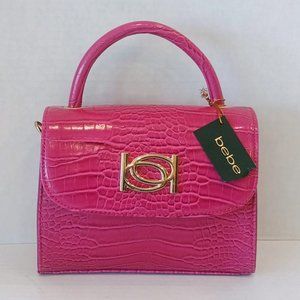 bebe ROSALINA CROCO CROSSBODY BAG in FUCHSIA PINK - Orig. $79.99 - NWT